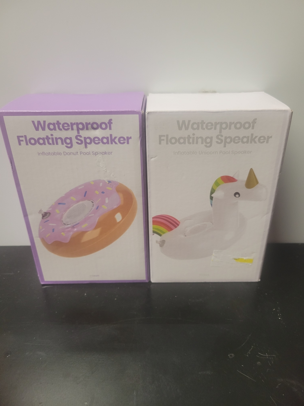 2 Waterproof Floating Speaker - Donut & Unicorn (Purple, White)
